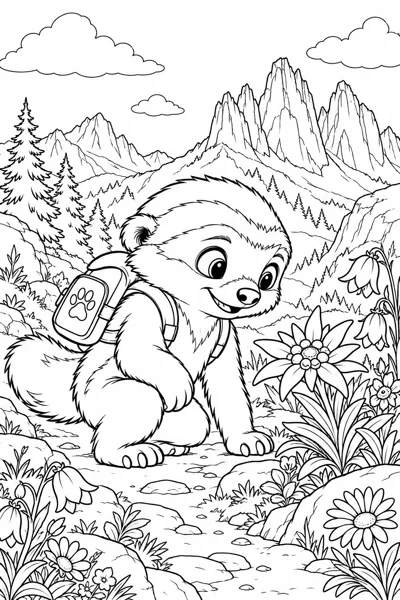 BADI coloring page: Alpine flowers