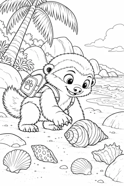 BADI coloring page: Tropical shells