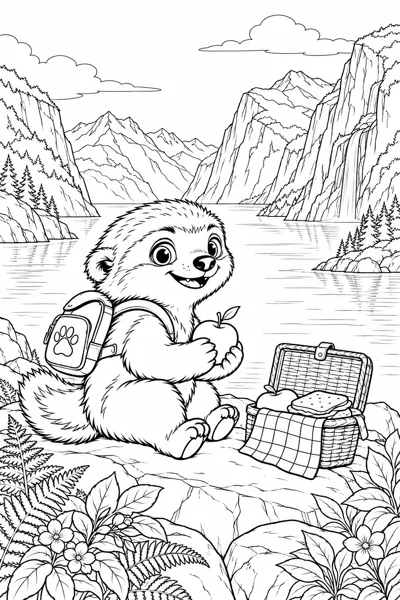 BADI coloring page: Fjord picnic