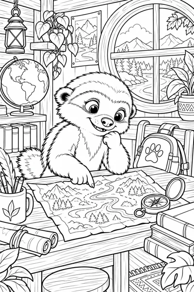 BADI coloring page: The map room
