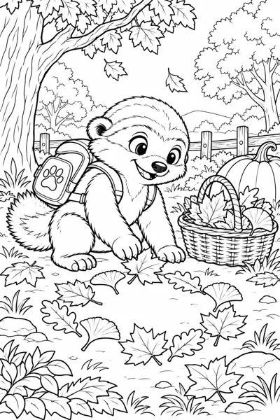 BADI coloring page: Autumn leaves