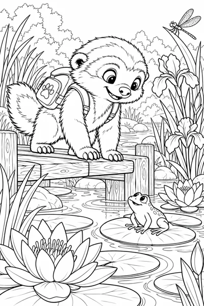 BADI coloring page: Lily pond