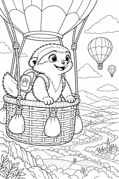 BADI coloring page: Balloon adventure